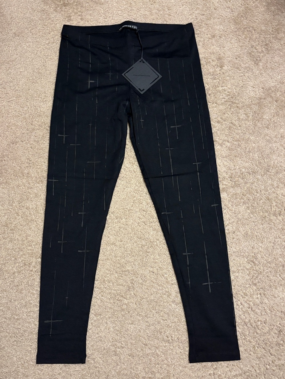 Lip Service Cult Upside Down Cross Leggings